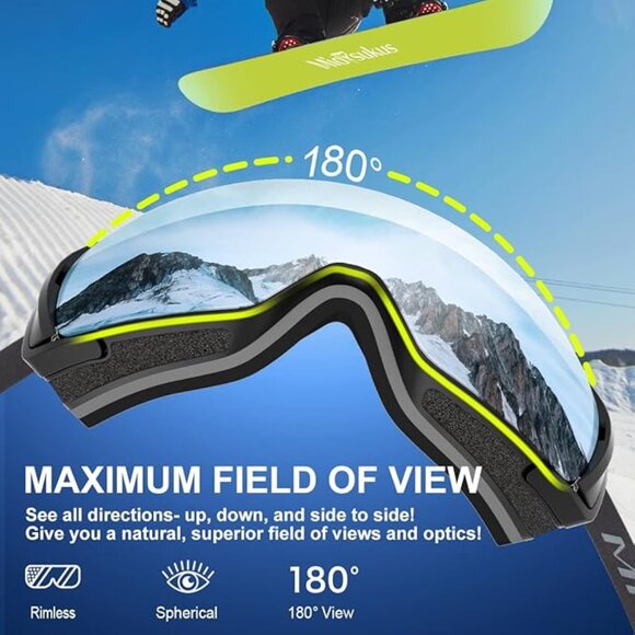 Ski Goggles Magnetic Blue Lens - Picture 3 of 6